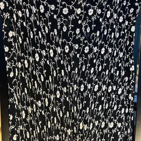 VTG Shelly & Arnold Black & White Reversible Floral Boho Maxi Skirt L - Picture 7 of 7